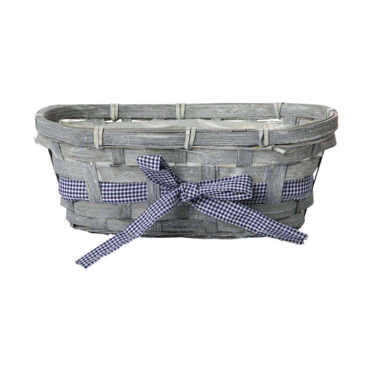 Pflanzschale mit Schleife - grau