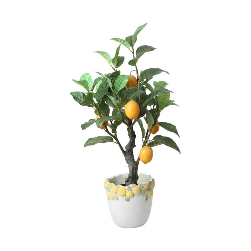 Zementtopf mit Zitronen