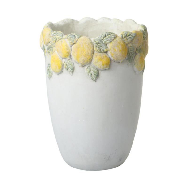 Zementtopf mit Zitronen