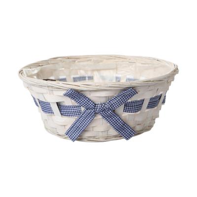 Pflanzschale mit Schleife - wei&szlig;