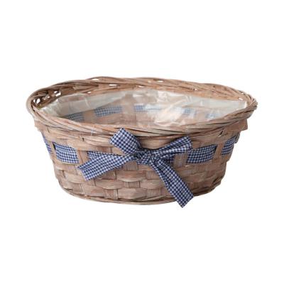 Pflanzschale mit Schleife - braun