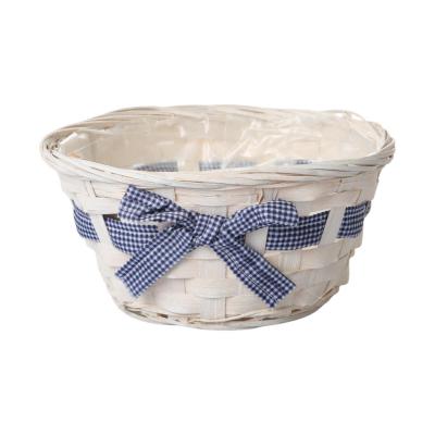 Pflanzschale mit Schleife - wei&szlig;