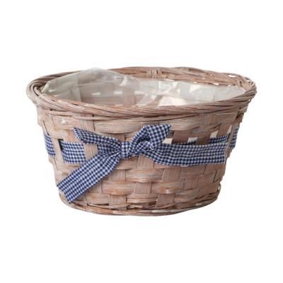 Pflanzschale mit Schleife - braun