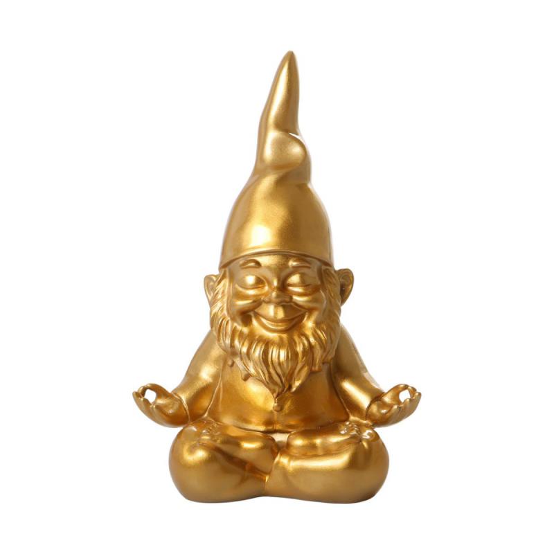 Gartenzwerg Buddha gold