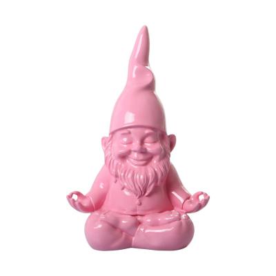 Gartenzwerg Buddha rosa