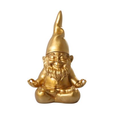 Gartenzwerg Buddha gold