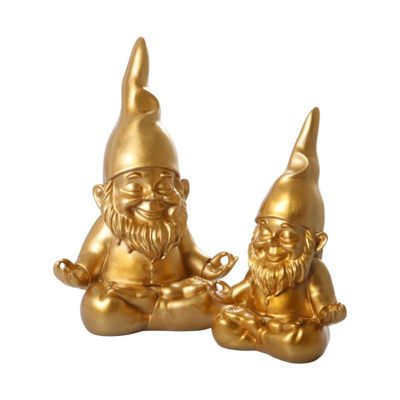 Gartenzwerg Buddha gold