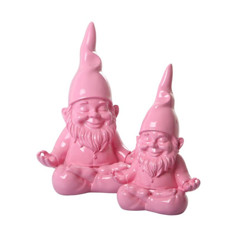 Gartenzwerg Buddha rosa