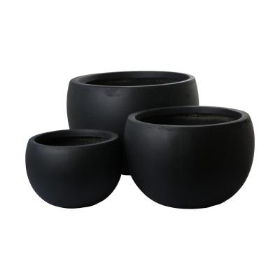 Leichtzement Pflanzk&uuml;bel bauchig anthrazit