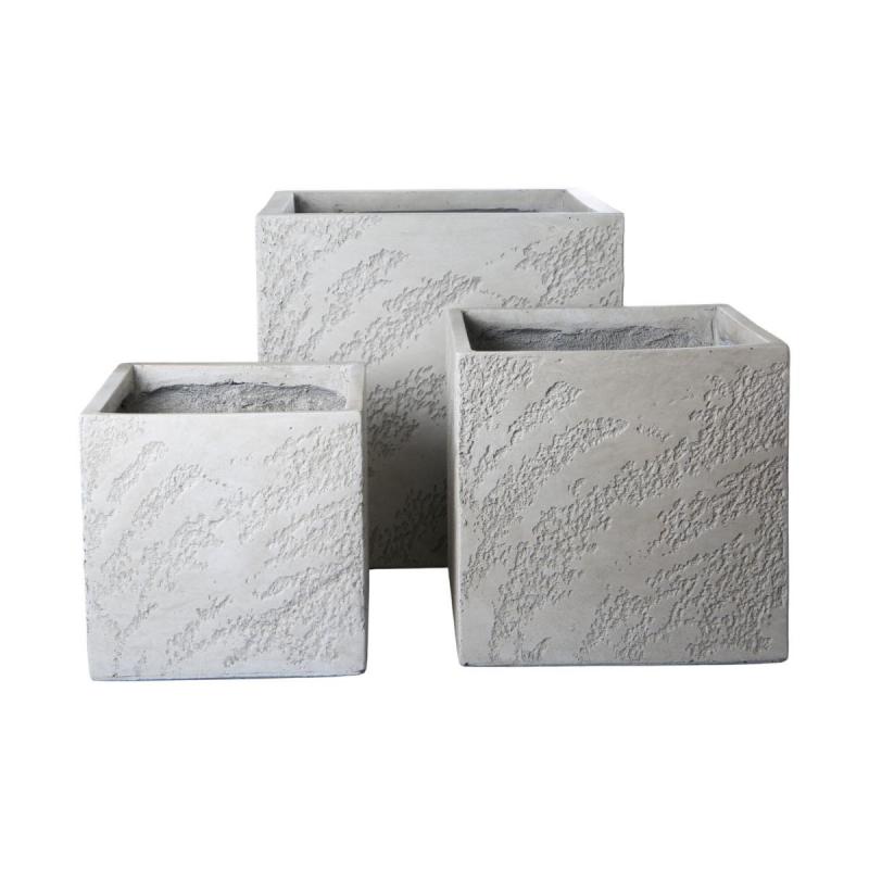 Leichtzement Pflanzkubus antikwei&szlig;