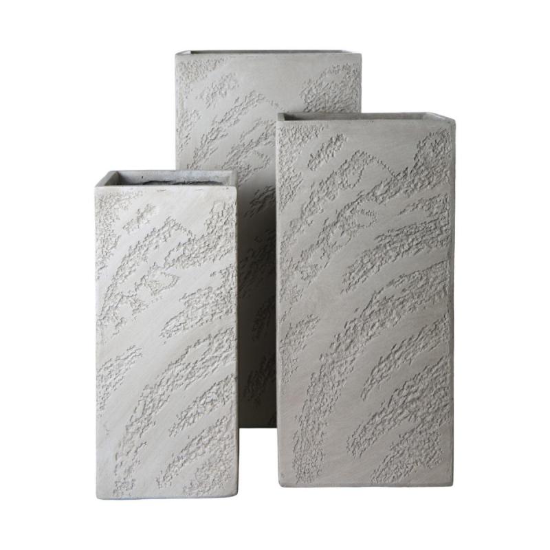 Leichtzement Pflanzkasten hoch antikwei&szlig;