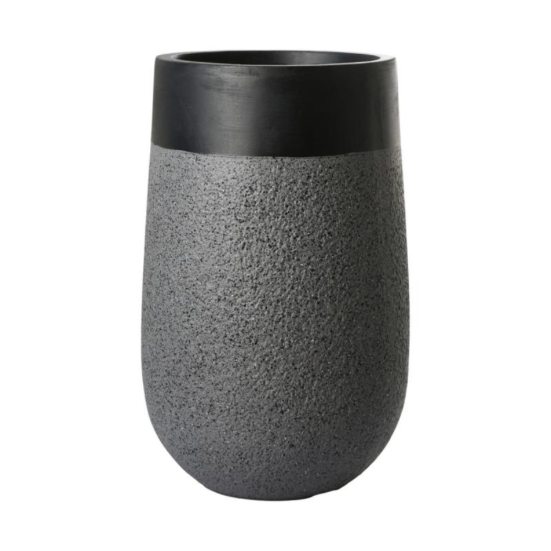 Leichtzement Pflanzgef&auml;&szlig; Anthrazit-Rand