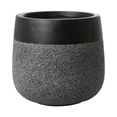 Leichtzement Pflanzk&uuml;bel Anthrazit-Rand
