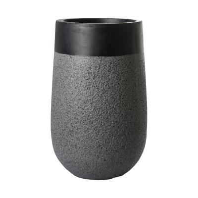 Leichtzement Pflanzgef&auml;&szlig; Anthrazit-Rand