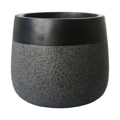 Leichtzement Pflanzk&uuml;bel Anthrazit-Rand
