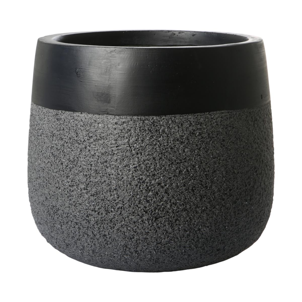 Leichtzement Pflanzk&uuml;bel Anthrazit-Rand