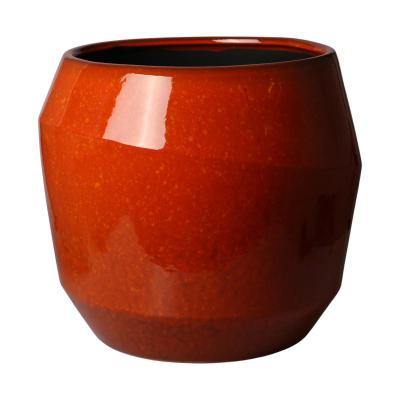 Topf glasiert bauchig orange