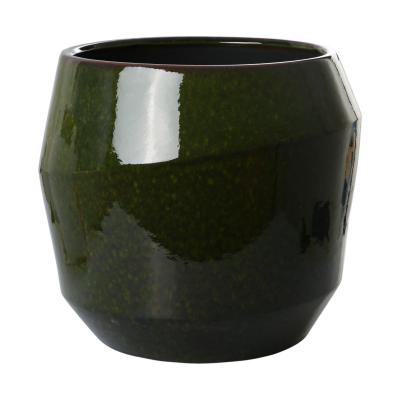 Topf glasiert bauchig gr&uuml;n