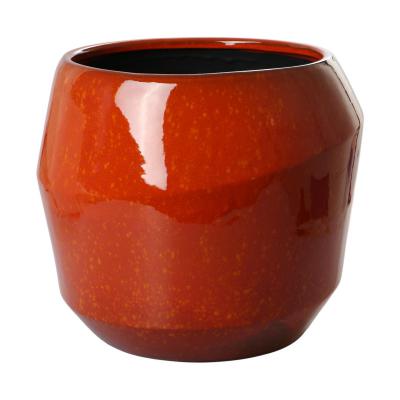 Topf glasiert bauchig orange