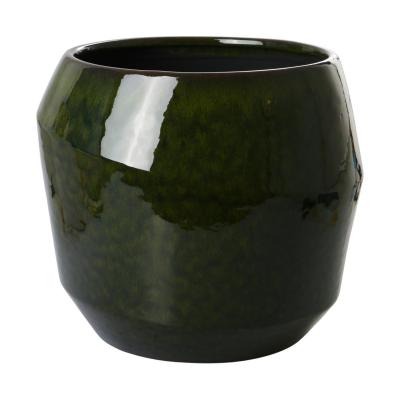 Topf glasiert bauchig gr&uuml;n