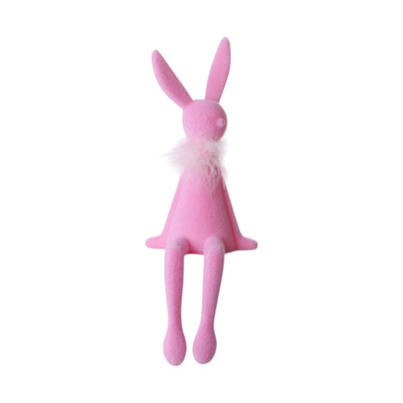 Filz-Hase sitzend pink/rosa/orange