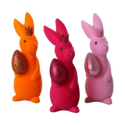 Filz-Hase mit Ei und Krone pink/rosa/orange