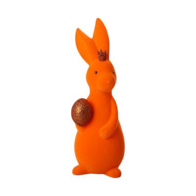 Filz-Hase mit Ei und Krone orange