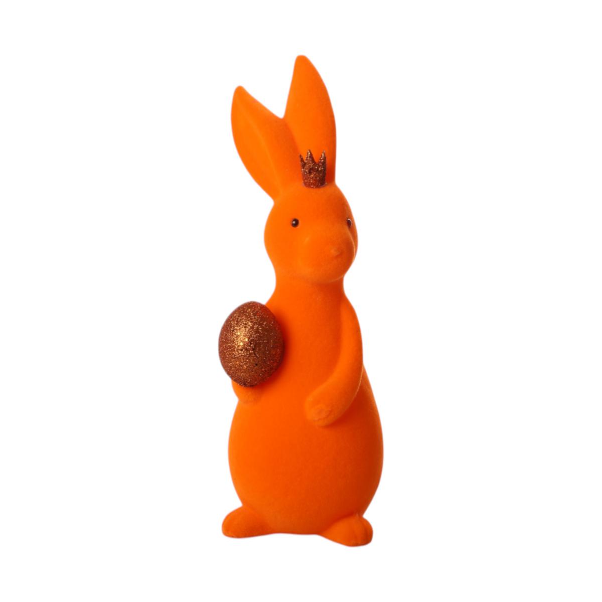 Filz-Hase mit Ei und Krone orange