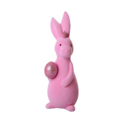 Filz-Hase mit Ei und Krone rosa