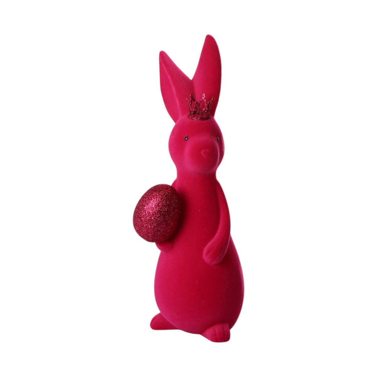 Filz-Hase mit Ei und Krone pink