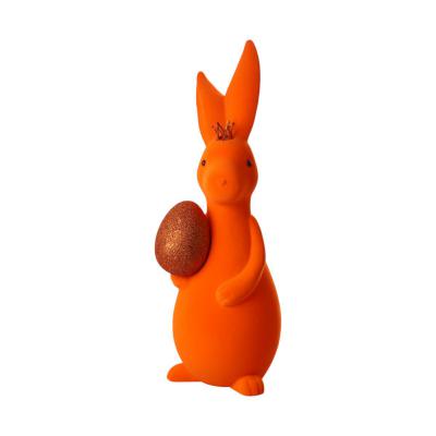 Filz-Hase mit Ei und Krone orange