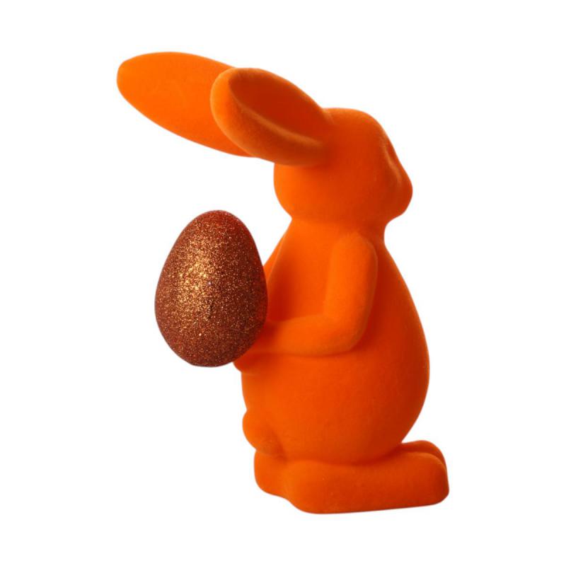 Filz-Hase mit Ei orange