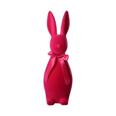 Filz-Hase mit Schleife fuchsia