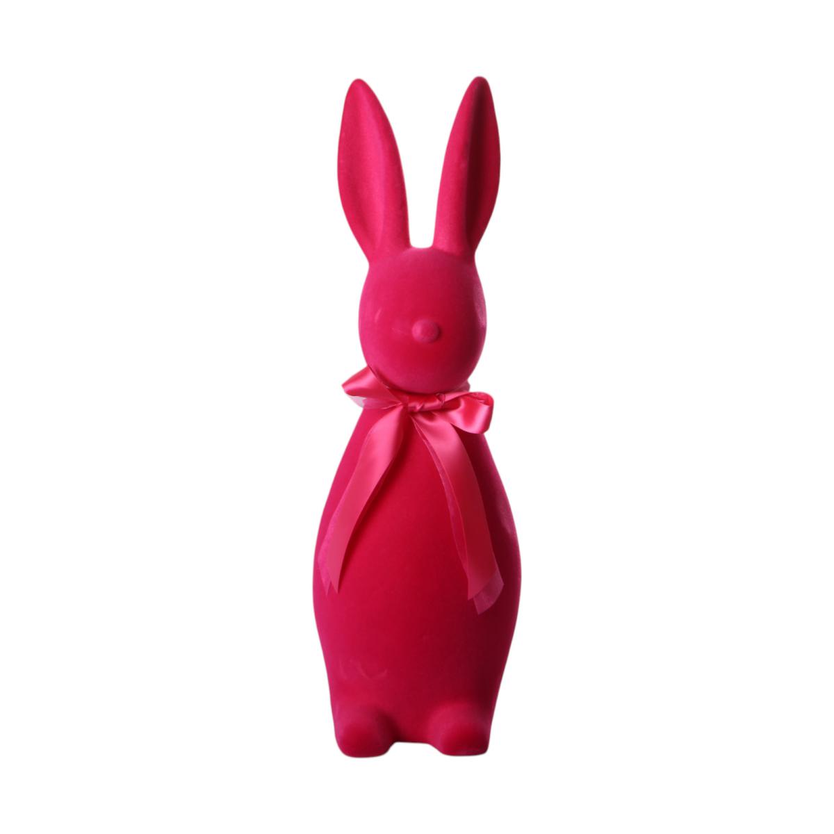 Filz-Hase mit Schleife fuchsia