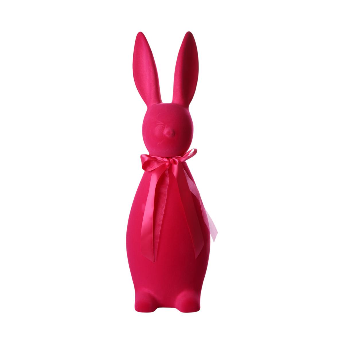 Filz-Hase mit Schleife fuchsia
