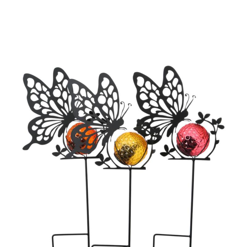 Solarleuchte-Schmetterling am Stick Farbmix