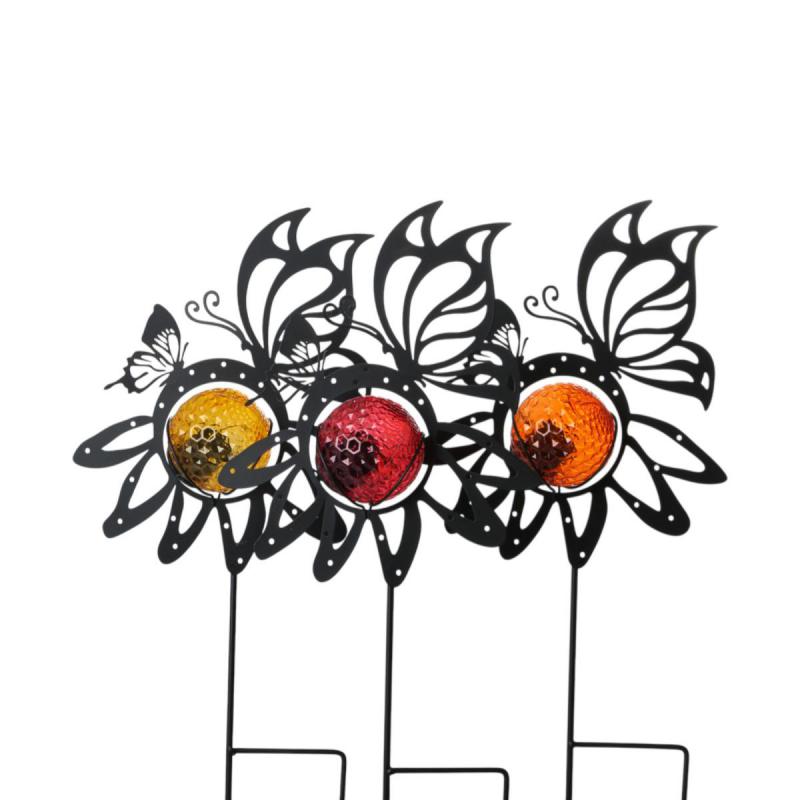 Solarleuchte-Schmetterling am Stick Farbmix