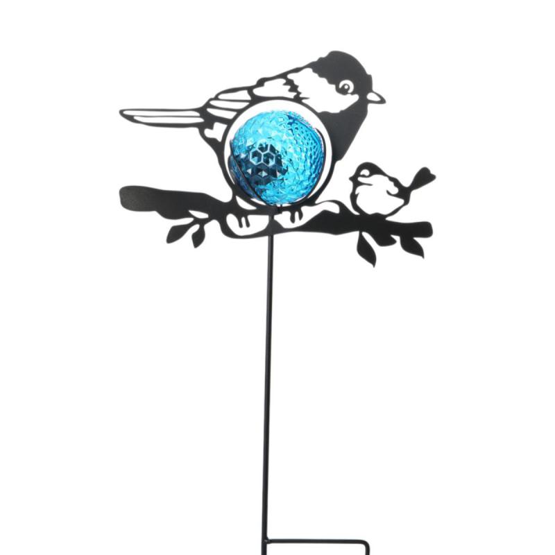 Solarleuchte-Vogel am Stick Farbmix