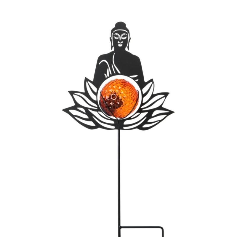 Solarleuchte-Buddha am Stick Farbmix