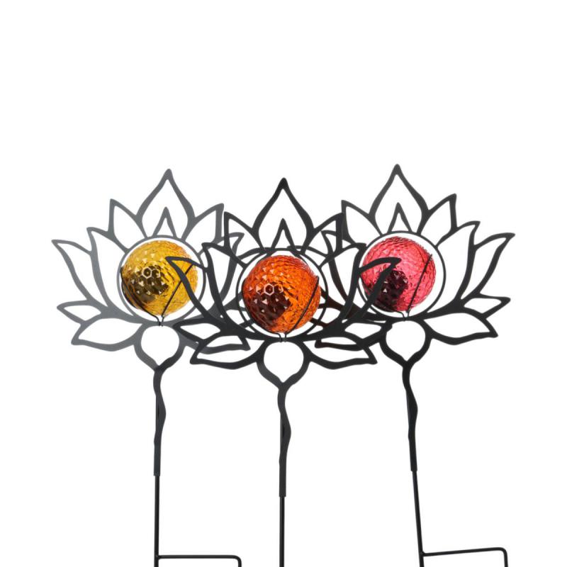 Solarleuchte-Lotus am Stick Farbmix