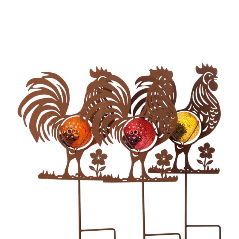 Solarleuchte-Hahn am Stick Farbmix