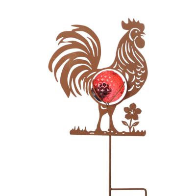 Solarleuchte-Hahn am Stick Farbmix