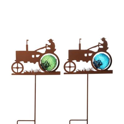Solarleuchte-Traktor am Stick Farbmix