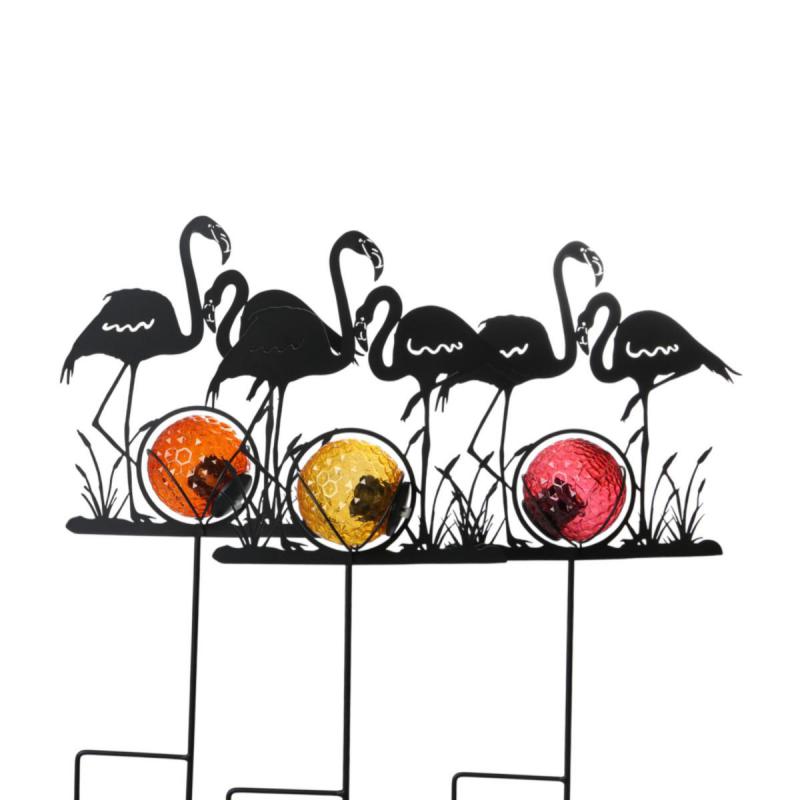 Solarleuchte-Flamingos am Stick Farbmix