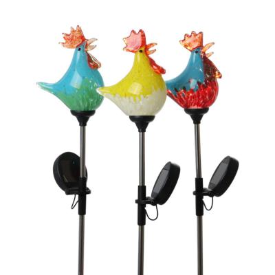 Solarleuchte-Huhn am Stick Farbmix