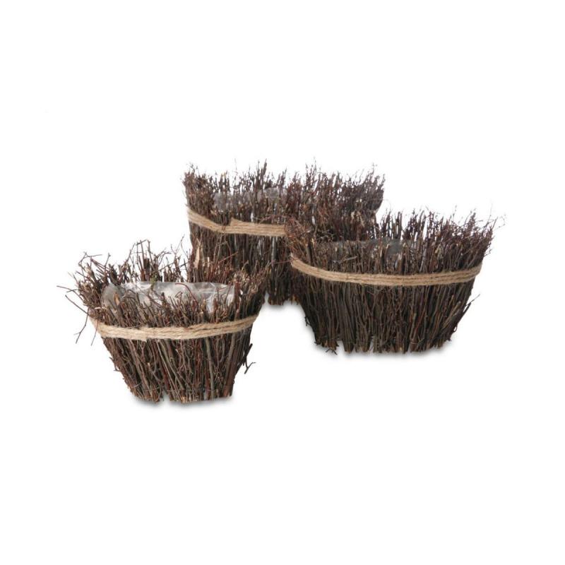 Weidenzweig-Schale oval mit Sisal