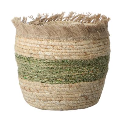 Korb bauchig mit Fransen