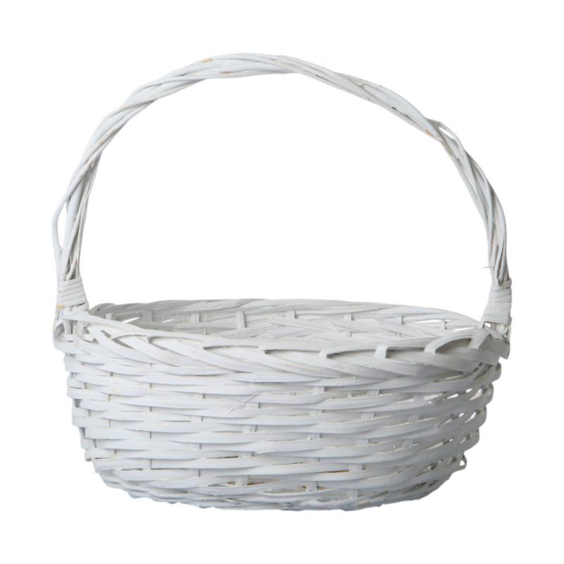 Geschenkkorb oval wei&szlig;