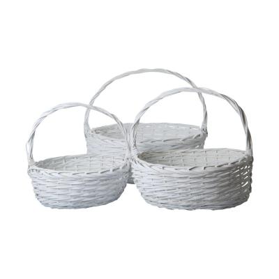 Geschenkkorb oval wei&szlig;