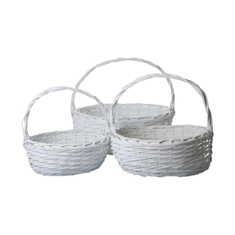 Geschenkkorb oval wei&szlig;
